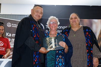 Photo from the TWoA Te Tai Tokerau (Kaitaia) 2025 Graduation held at Te Kura Kaupapa Maori o Pukemiro in Kaitaia, Northland, New Zealand on Monday, 14 April, 2025. Photo by Mike Walen / KeyImagery Photography. Copyright: © 2025 Te Wānanga o Aotearoa.