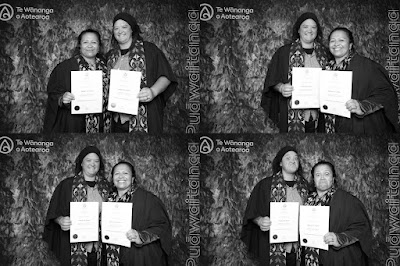 Booth photo from the TWoA Whirikoka 2023 Graduation (Gisborne), held at the War Memorial Theatre, Gisborne, East Coast, New Zealand on Wednesday 5 April, 2023. Photo: InstaBooth by KeyImagery Photography. Copyright: © Te Wānanga o Aotearoa.
