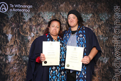 Booth photo from the TWoA Whirikoka 2023 Graduation (Gisborne), held at the War Memorial Theatre, Gisborne, East Coast, New Zealand on Wednesday 5 April, 2023. Photo: InstaBooth by KeyImagery Photography. Copyright: © Te Wānanga o Aotearoa.