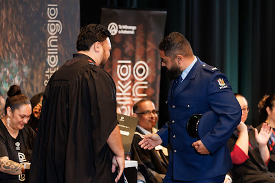 Photo from the TWoA Tāmaki Makaurau 2023 Graduations (Ceremony 4 @ 10am), held at the Due Drop Events Centre, Manukau, Auckland, New Zealand on Thursday, 8 June, 2023. Photo: Mike Walen / KeyImagery Photography. Copyright: © Te Wānanga o Aotearoa.