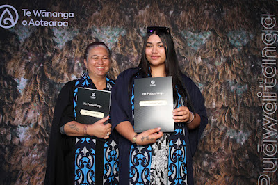 Booth photo from the TWoA Whirikoka 2023 Graduation (Gisborne), held at the War Memorial Theatre, Gisborne, East Coast, New Zealand on Wednesday 5 April, 2023. Photo: InstaBooth by KeyImagery Photography. Copyright: © Te Wānanga o Aotearoa.