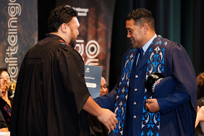 Photo from the TWoA Tāmaki Makaurau 2023 Graduations (Ceremony 4 @ 10am), held at the Due Drop Events Centre, Manukau, Auckland, New Zealand on Thursday, 8 June, 2023. Photo: Mike Walen / KeyImagery Photography. Copyright: © Te Wānanga o Aotearoa.