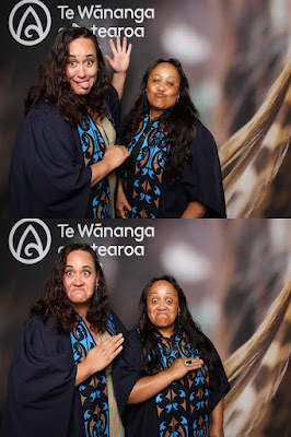 Booth photo from Ceremony 1 of the TWoA Tāmaki Makaurau 2025 Graduations (November Ceremonies) held at Church Unlimited, Glendene, Auckland, New Zealand at 12pm on Tuesday, 11 November, 2025. Photography by InstaBooth / KeyImagery Photography. Copyright: © 2025 Te Wānanga o Aotearoa.