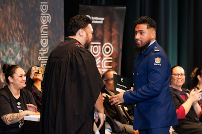 Photo from the TWoA Tāmaki Makaurau 2023 Graduations (Ceremony 4 @ 10am), held at the Due Drop Events Centre, Manukau, Auckland, New Zealand on Thursday, 8 June, 2023. Photo: Mike Walen / KeyImagery Photography. Copyright: © Te Wānanga o Aotearoa.
