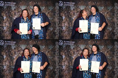 Booth photo from the TWoA Whirikoka 2023 Graduation (Gisborne), held at the War Memorial Theatre, Gisborne, East Coast, New Zealand on Wednesday 5 April, 2023. Photo: InstaBooth by KeyImagery Photography. Copyright: © Te Wānanga o Aotearoa.