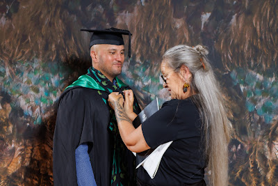 Studio photo from the TWoA Tainui 2023 Graduations (Ceremony 3 - Thursday Morning), held at Hamilton Boys High School, Hamilton, Waikato, New Zealand on Thursday, 20 April, 2023. Photo: Mike Walen / KeyImagery Photography. Copyright: © Te Wānanga o Aotearoa.