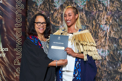 Photo from the TWoA Waiariki 2023 Graduations (Kawerau), held at  Rautahi Marae, Kawerau, Bay of Plenty, New Zealand on Friday, 2 June, 2023. Photo: Alick Saunders for KeyImagery Photography. Copyright: © Te Wānanga o Aotearoa.