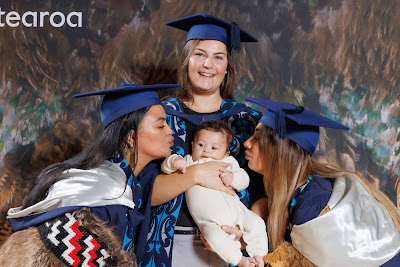Studio photo from the TWoA Tainui 2023 Graduations (Ceremony 3 - Thursday Morning), held at Hamilton Boys High School, Hamilton, Waikato, New Zealand on Thursday, 20 April, 2023. Photo: Mike Walen / KeyImagery Photography. Copyright: © Te Wānanga o Aotearoa.