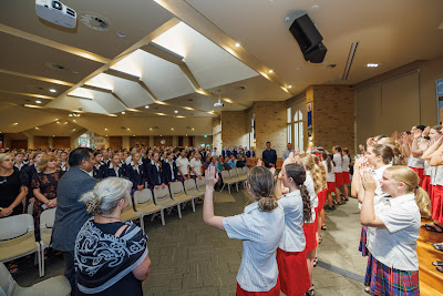 Photo from the New Staff & Student Pōwhiri event held in the All Saints Chapel at Waikato Diocesan in Hamilton, Waikato, New Zealand on Wednesday, 7 Feb,ruary 2024. Photo by Mike Walen / KeyImagery Photography. Copyright: © Waikato Diocesan School for Girls.