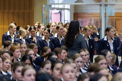 Photo from the New Staff & Student Pōwhiri event held in the All Saints Chapel at Waikato Diocesan in Hamilton, Waikato, New Zealand on Wednesday, 7 Feb,ruary 2024. Photo by Mike Walen / KeyImagery Photography. Copyright: © Waikato Diocesan School for Girls.