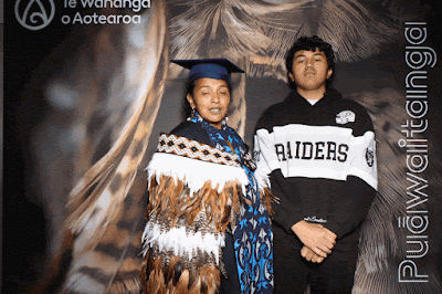 Booth photo from the TWoA Tainui 2025 Graduations (Ceremony 3 @ 10am) held at Claudelands Event Centre in Hamilton, Waikato, New Zealand on Wednesday, 30 April, 2025. Photography by InstaBooth / KeyImagery Photography. Copyright: © 2025 Te Wānanga o Aotearoa.