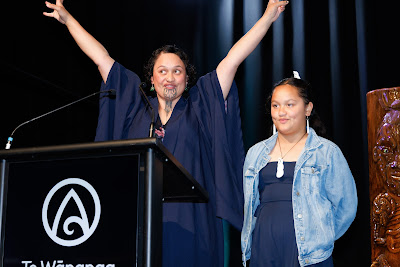 Photo from the TWoA Tainui 2025 Graduations (Ceremony 2 @ 2pm) held at Claudelands Event Centre in Hamilton, Waikato, New Zealand on Tuesday, 29 April, 2025. Photography by Mike Walen / KeyImagery Photography. Copyright: © 2025 Te Wānanga o Aotearoa.
