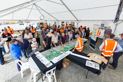 Photo from the Waikato Expressway Huntly Section Information Day, held at the site office off McVie Road, Huntly East, Waikato, New Zealand. Taken: Saturday, 27 October 2018. Photography: Mike Walen / Barker Photography. Copyright: © New Zealand Transport Agency.