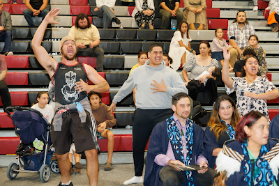 Ceremony photo from the TWoA Tainui 2023 Graduations (Ceremony 1 - Wednesday Morning), held at Hamilton Boys High School, Hamilton, Waikato, New Zealand on Wednesday, 19 April 2023. Photo: Mike Walen / KeyImagery Photography. Copyright: © Te Wananga o Aotearoa.