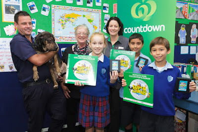 Countdown launches their Super Animals 2 collectible campaign. Students in Mrs Gordon's class at St Peter’s Catholic Primary School, Cambridge, New Zealand, each receive a bespoke set of 'Super Country' cards after being inspired by the original Countdown Super Animals campaign in February. Monday 20 April 2015.  Copyright Photo: Mike Walen / www.photosport.co.nz