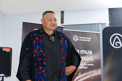Photo from the TWoA Te Tai Tokerau (Kaitaia) 2025 Graduation held at Te Kura Kaupapa Maori o Pukemiro in Kaitaia, Northland, New Zealand on Monday, 14 April, 2025. Photo by Mike Walen / KeyImagery Photography. Copyright: © 2025 Te Wānanga o Aotearoa.