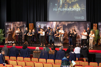 Photo from the TWoA Whirikoka 2024 Graduation (Gisborne), held at the War Memorial Theatre, Gisborne, East Coast, New Zealand on Wednesday, 16 April, 2025. Photo by Alick Saunders for KeyImagery Photography. Copyright: © 2025 Te Wānanga o Aotearoa.