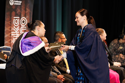 Photo from the TWoA Tāmaki Makaurau 2023 Graduations (Ceremony 4 @ 10am), held at the Due Drop Events Centre, Manukau, Auckland, New Zealand on Thursday, 8 June, 2023. Photo: Mike Walen / KeyImagery Photography. Copyright: © Te Wānanga o Aotearoa.