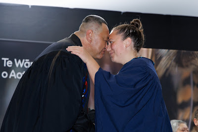Photo from the TWoA Te Tai Tokerau (Kaitaia) 2025 Graduation held at Te Kura Kaupapa Maori o Pukemiro in Kaitaia, Northland, New Zealand on Monday, 14 April, 2025. Photo by Mike Walen / KeyImagery Photography. Copyright: © 2025 Te Wānanga o Aotearoa.
