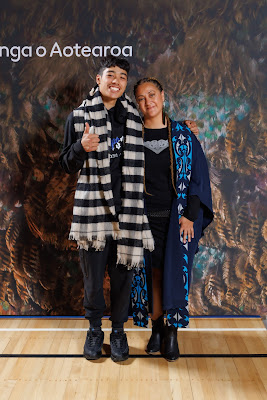 Studio photo from the TWoA Tainui 2023 Graduations (Ceremony 1 - Wednesday Morning), held at Hamilton Boys High School, Hamilton, Waikato, New Zealand on Wednesday, 19 April 2023. Photo: Mike Walen / KeyImagery Photography. Copyright: © Te Wananga o Aotearoa.