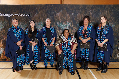 Studio photo from the TWoA Tainui 2023 Graduations (Ceremony 2 - Wednesday Afternoon), held at Hamilton Boys High School, Hamilton, Waikato, New Zealand on Wednesday, 19 April 2023. Photo: Mike Walen / KeyImagery Photography. Copyright: © Te Wananga o Aotearoa.