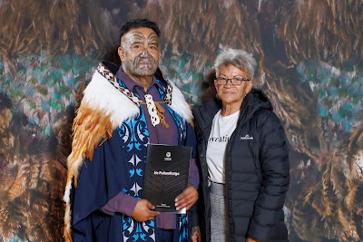 Studio photo from the TWoA Tainui 2023 Graduations (Ceremony 2 - Wednesday Afternoon), held at Hamilton Boys High School, Hamilton, Waikato, New Zealand on Wednesday, 19 April 2023. Photo: Mike Walen / KeyImagery Photography. Copyright: © Te Wananga o Aotearoa.