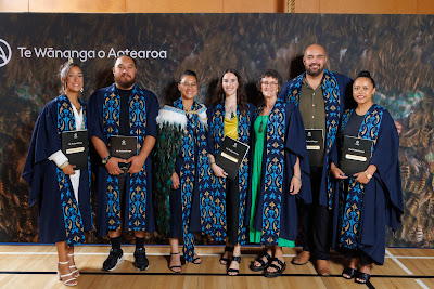 Studio photo from the TWoA Tainui 2023 Graduations (Ceremony 1 - Wednesday Morning), held at Hamilton Boys High School, Hamilton, Waikato, New Zealand on Wednesday, 19 April 2023. Photo: Mike Walen / KeyImagery Photography. Copyright: © Te Wananga o Aotearoa.