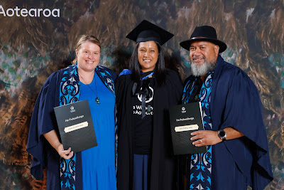 Studio photo from the TWoA Tainui 2023 Graduations (Ceremony 1 - Wednesday Morning), held at Hamilton Boys High School, Hamilton, Waikato, New Zealand on Wednesday, 19 April 2023. Photo: Mike Walen / KeyImagery Photography. Copyright: © Te Wananga o Aotearoa.