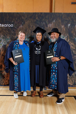 Studio photo from the TWoA Tainui 2023 Graduations (Ceremony 1 - Wednesday Morning), held at Hamilton Boys High School, Hamilton, Waikato, New Zealand on Wednesday, 19 April 2023. Photo: Mike Walen / KeyImagery Photography. Copyright: © Te Wananga o Aotearoa.