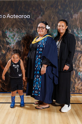 Studio photo from the TWoA Tainui 2023 Graduations (Ceremony 2 - Wednesday Afternoon), held at Hamilton Boys High School, Hamilton, Waikato, New Zealand on Wednesday, 19 April 2023. Photo: Mike Walen / KeyImagery Photography. Copyright: © Te Wananga o Aotearoa.