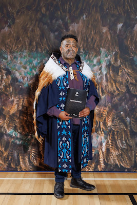 Studio photo from the TWoA Tainui 2023 Graduations (Ceremony 2 - Wednesday Afternoon), held at Hamilton Boys High School, Hamilton, Waikato, New Zealand on Wednesday, 19 April 2023. Photo: Mike Walen / KeyImagery Photography. Copyright: © Te Wananga o Aotearoa.