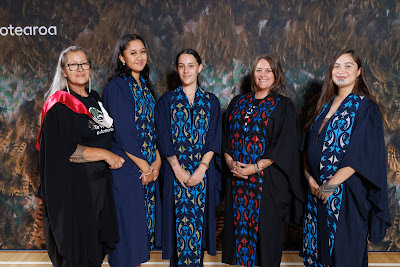 Studio photo from the TWoA Tainui 2023 Graduations (Ceremony 2 - Wednesday Afternoon), held at Hamilton Boys High School, Hamilton, Waikato, New Zealand on Wednesday, 19 April 2023. Photo: Mike Walen / KeyImagery Photography. Copyright: © Te Wananga o Aotearoa.