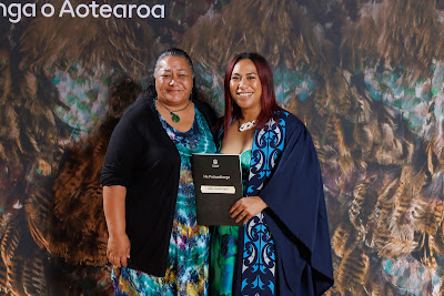 Studio photo from the TWoA Tainui 2023 Graduations (Ceremony 1 - Wednesday Morning), held at Hamilton Boys High School, Hamilton, Waikato, New Zealand on Wednesday, 19 April 2023. Photo: Mike Walen / KeyImagery Photography. Copyright: © Te Wananga o Aotearoa.