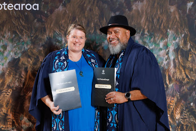 Studio photo from the TWoA Tainui 2023 Graduations (Ceremony 1 - Wednesday Morning), held at Hamilton Boys High School, Hamilton, Waikato, New Zealand on Wednesday, 19 April 2023. Photo: Mike Walen / KeyImagery Photography. Copyright: © Te Wananga o Aotearoa.