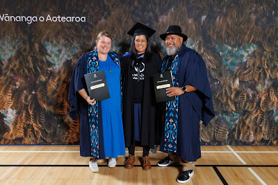 Studio photo from the TWoA Tainui 2023 Graduations (Ceremony 1 - Wednesday Morning), held at Hamilton Boys High School, Hamilton, Waikato, New Zealand on Wednesday, 19 April 2023. Photo: Mike Walen / KeyImagery Photography. Copyright: © Te Wananga o Aotearoa.