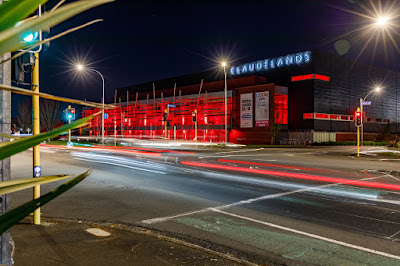 Photo of Claudelands Event Centre in Hamilton, New Zealand lit up red for the #WeMakeEventsNZ campaign to raise awareness for all those who work in the live event & entertainment industry, through the COVID19 global pandemic. Taken: Wednesday, 30 September 2020. Photography: Mike Walen / KeyImagery Photography. Copyright: © KeyImagery Photography.