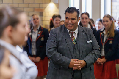 Photo from the New Staff & Student Pōwhiri event held in the All Saints Chapel at Waikato Diocesan in Hamilton, Waikato, New Zealand on Wednesday, 7 Feb,ruary 2024. Photo by Mike Walen / KeyImagery Photography. Copyright: © Waikato Diocesan School for Girls.