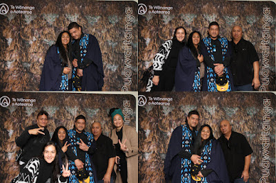 Booth photo from the TWoA Waiariki 2023 Graduations (Whakatāne), held at the Baptist Church, Whakatāne, Bay of Plenty, New Zealand on Wednesday, 17 May, 2023. Photo: Mike Walen / KeyImagery Photography. Copyright: © Te Wānanga o Aotearoa.