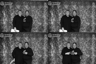 Booth photo from the TWoA Waiariki 2023 Graduations (Whakatāne), held at the Baptist Church, Whakatāne, Bay of Plenty, New Zealand on Wednesday, 17 May, 2023. Photo: Mike Walen / KeyImagery Photography. Copyright: © Te Wānanga o Aotearoa.