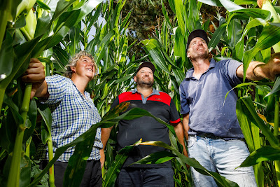Photo from the Seed Guide Testimonial photoshoot for VPMAXX® Catalogue. Featuring farmer, Don Watson, with VPMAXX® Representative, Joe Heng, at the Moreland Farm, South Head Road, Helensville. Taken: 14 February 2020. Photo: Mike Walen / KeyImagery Photography. © Genetic Technologies Ltd