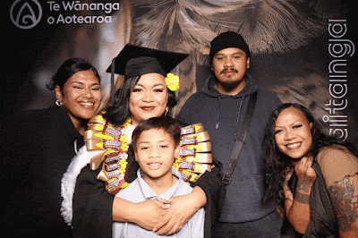 Booth photo from Ceremony 3 of the TWoA Tāmaki Makaurau 2025 Graduations (March 2025) held at the Mangere Arts Centre in Auckland, New Zealand on Wednesday, 12 March, 2025. Photo: InstaBooth by KeyImagery Photography. Copyright: © 2025 Te Wānanga o Aotearoa.
