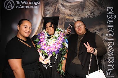 Booth photo from Ceremony 3 of the TWoA Tāmaki Makaurau 2025 Graduations (March 2025) held at the Mangere Arts Centre in Auckland, New Zealand on Wednesday, 12 March, 2025. Photo: InstaBooth by KeyImagery Photography. Copyright: © 2025 Te Wānanga o Aotearoa.