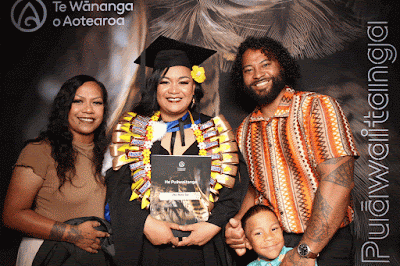 Booth photo from Ceremony 3 of the TWoA Tāmaki Makaurau 2025 Graduations (March 2025) held at the Mangere Arts Centre in Auckland, New Zealand on Wednesday, 12 March, 2025. Photo: InstaBooth by KeyImagery Photography. Copyright: © 2025 Te Wānanga o Aotearoa.