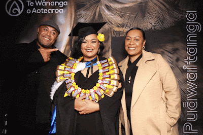 Booth photo from Ceremony 3 of the TWoA Tāmaki Makaurau 2025 Graduations (March 2025) held at the Mangere Arts Centre in Auckland, New Zealand on Wednesday, 12 March, 2025. Photo: InstaBooth by KeyImagery Photography. Copyright: © 2025 Te Wānanga o Aotearoa.