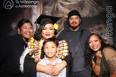 Booth photo from Ceremony 3 of the TWoA Tāmaki Makaurau 2025 Graduations (March 2025) held at the Mangere Arts Centre in Auckland, New Zealand on Wednesday, 12 March, 2025. Photo: InstaBooth by KeyImagery Photography. Copyright: © 2025 Te Wānanga o Aotearoa.