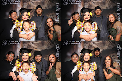 Booth photo from Ceremony 3 of the TWoA Tāmaki Makaurau 2025 Graduations (March 2025) held at the Mangere Arts Centre in Auckland, New Zealand on Wednesday, 12 March, 2025. Photo: InstaBooth by KeyImagery Photography. Copyright: © 2025 Te Wānanga o Aotearoa.