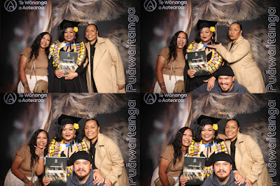 Booth photo from Ceremony 3 of the TWoA Tāmaki Makaurau 2025 Graduations (March 2025) held at the Mangere Arts Centre in Auckland, New Zealand on Wednesday, 12 March, 2025. Photo: InstaBooth by KeyImagery Photography. Copyright: © 2025 Te Wānanga o Aotearoa.