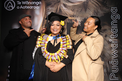 Booth photo from Ceremony 3 of the TWoA Tāmaki Makaurau 2025 Graduations (March 2025) held at the Mangere Arts Centre in Auckland, New Zealand on Wednesday, 12 March, 2025. Photo: InstaBooth by KeyImagery Photography. Copyright: © 2025 Te Wānanga o Aotearoa.
