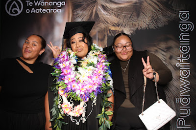 Booth photo from Ceremony 3 of the TWoA Tāmaki Makaurau 2025 Graduations (March 2025) held at the Mangere Arts Centre in Auckland, New Zealand on Wednesday, 12 March, 2025. Photo: InstaBooth by KeyImagery Photography. Copyright: © 2025 Te Wānanga o Aotearoa.
