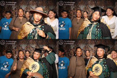 Booth photo from the TWoA Tainui 2023 Graduations (Ceremony 3 - Thursday Morning), held at Hamilton Boys High School, Hamilton, Waikato, New Zealand on Thursday, 20 April, 2023. Photo: InstaBooth / KeyImagery Photography. Copyright: © Te Wānanga o Aotearoa.